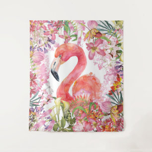 Tenture Flamant rose en Jungle Fleur - Motif d'été