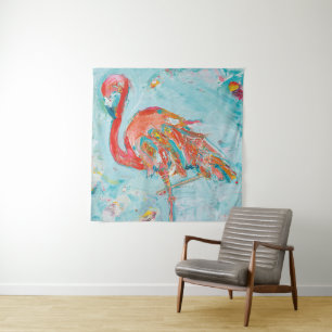 Tenture Flamant rose lumineux