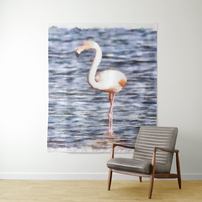 Tenture Flamant rose sauvage (En situation)