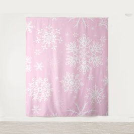 Tenture Flambeau de neige rose blanc motif arrière-plan de