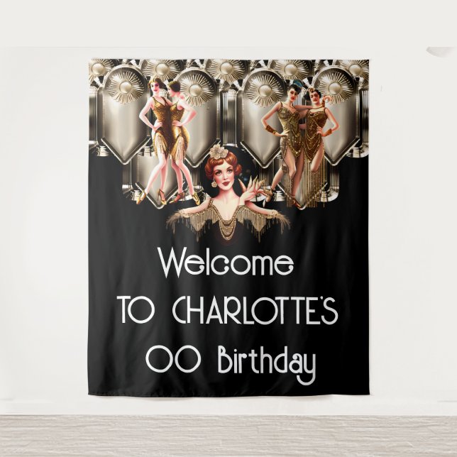 Tenture Flapper girls 1920 art déco Great Gatsby thème (Devant)