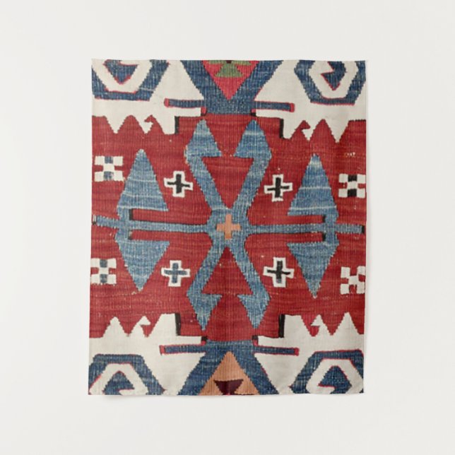 Tenture Flèche en Diamant Bleu Konya II Red Cowboy  (Devant)