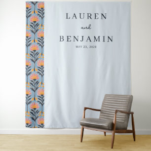 Tenture Fleur Bleue Joyeuse Minimaliste