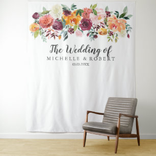 Tenture Fleur de campagne Décor de mariage - Photomaton