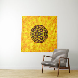 Tenture Fleur de la vie - tournesol #1