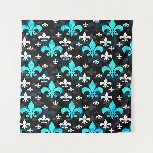 Tenture Fleur De Lis Blanche Bleue (Devant)