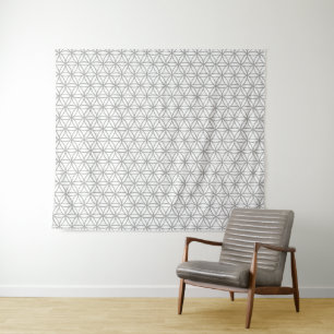 Tenture Fleur de motif de la vie : Gris