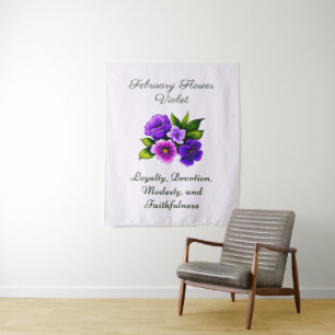 Tenture Fleur de naissance de février Violet Floral délica