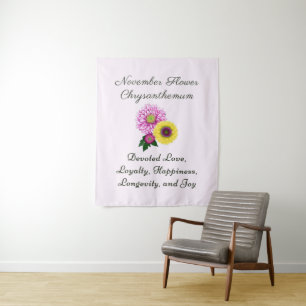 Tenture Fleur de naissance de novembre Chrysanthème