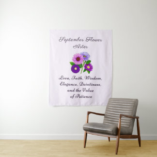 Tenture Fleur de naissance de septembre Aster Personnalisé