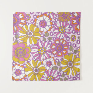 Tenture Fleur des années 60 rétro. Motif d'illustration vi