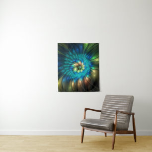 Tenture Fleur d'Imaginaire lumineux, Fractale Abstraite co