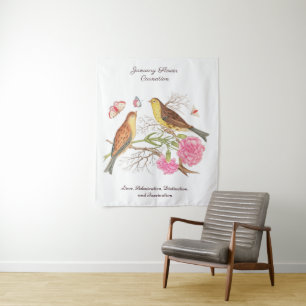 Tenture Fleur du mois de naissance de janvier Cadeau d'ann