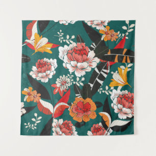 Tenture Fleur orange-blanc : illustration transparente vin