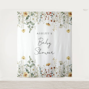 Tenture Fleur sauvage d'été Baby shower de terrain