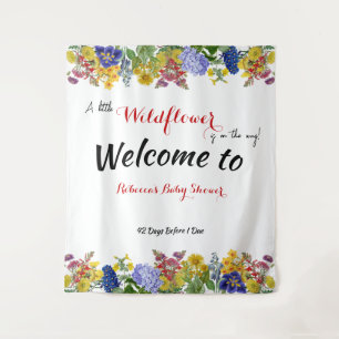 Tenture Fleur sauvage en Fleur Baby shower Floral Backbrop