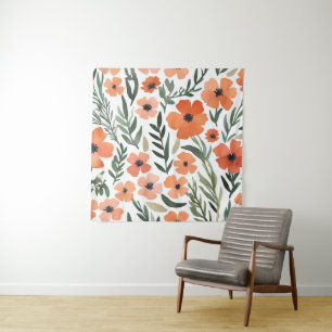 Tenture Fleur sauvage en terre cuite Rustique Boho Mur pen