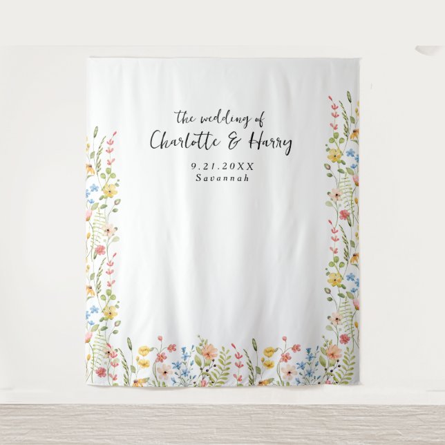 Tenture Fleur sauvage Moderne Floral Mariage Photo fond (Devant)