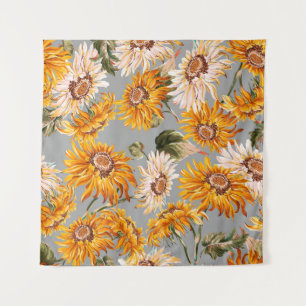 Tenture Fleur tournesol ressort beau patchwork sans soudur