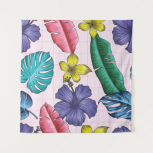 Tenture Fleur tropicale : motif feuille sans soudure