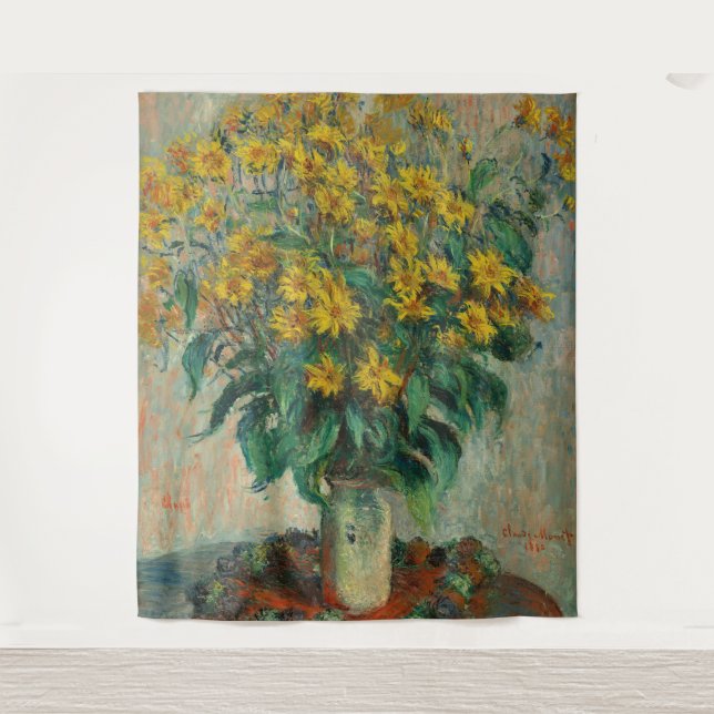 Tenture Fleurs d'artichauts de Jérusalem - Claude Monet (Devant)