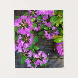 Tenture Fleurs d'Azaleas roses, jardin rustique