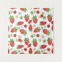 Fleurs de fraises : Aquarelle Art sans fil