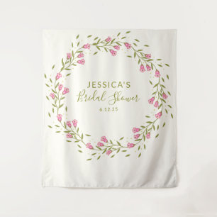 Tenture Fleurs de jardin rose rustique Fête des mariées pe