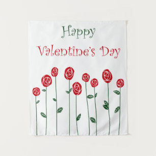 Tenture Fleurs de la Saint-Valentin Roses Autruche Amour R