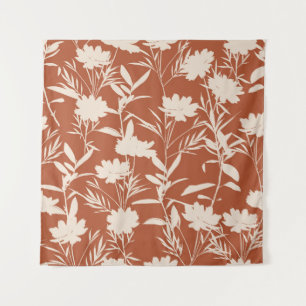 Tenture Fleurs de prairie de silhouette rétro sans couture