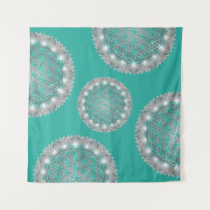Tenture FLEURS DE VIE - Géométrie Sacrée Lumière 2