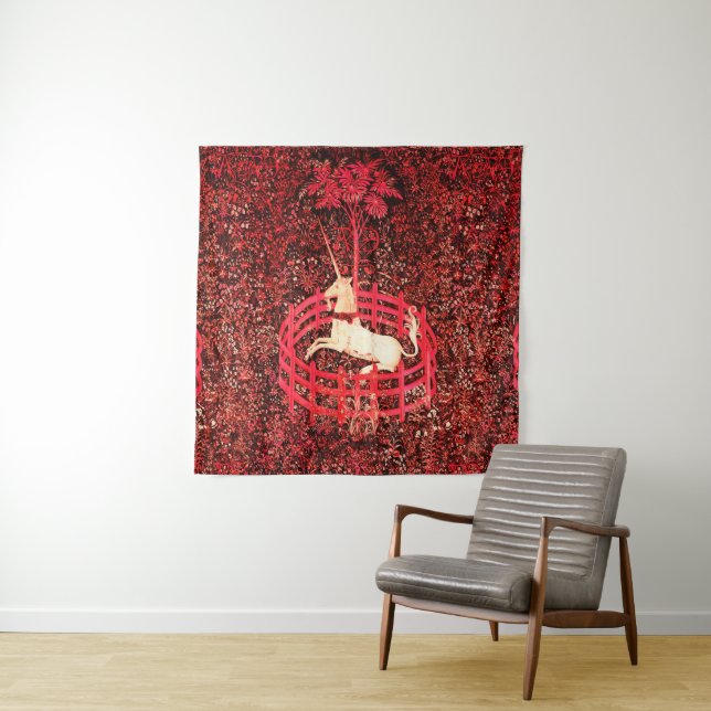 TENTURE FLEURS D'IMAGINAIRES GOTHIQUES UNICORNES, MOTIFS F (En situation)