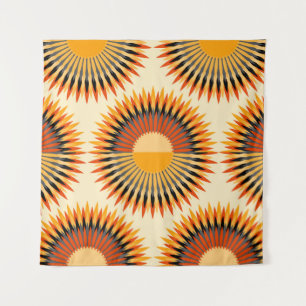 Tenture Fleurs d'ivoire orange Étoiles Motif