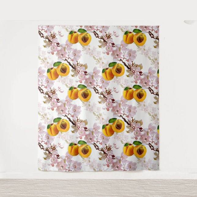 Tenture Fleurs et fruits d'abricot. (Devant)