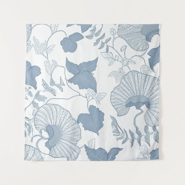 Tenture Fleurs japonaises blanches Delicate Arrière - plan (Devant)