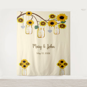 Tenture Fleurs Jaunes Photographie Fond Jarres Mason
