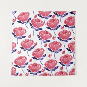 Tenture Fleurs printanières, aquarelle motif sans couture.