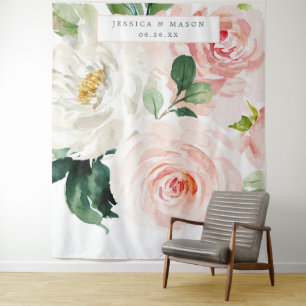Tenture Fleurs Rougissantes Grand Fond de Mariage Photoboo