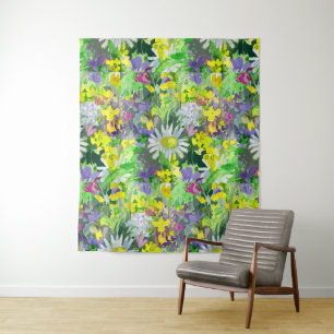 Tenture Fleurs sauvages aquarelle