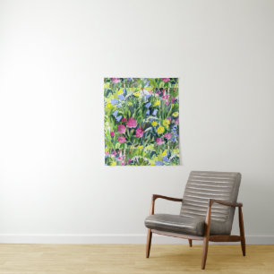 Tenture Fleurs sauvages aquarelle