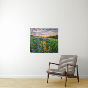 Tenture Fleurs Texas Bluebonnets & Indian Paintbrush