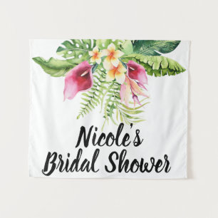 Tenture Fleurs Tropicales Bouquet Floral Shower de Mariée