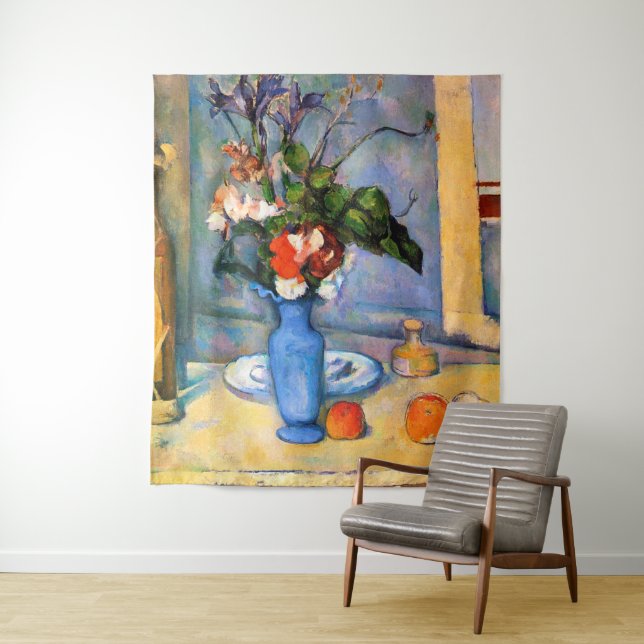 Tenture Fleurs Vase Bleues, Paul Cezanne (En situation)