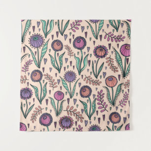 Tenture Floral des années 60 rétro : Motif de décoration