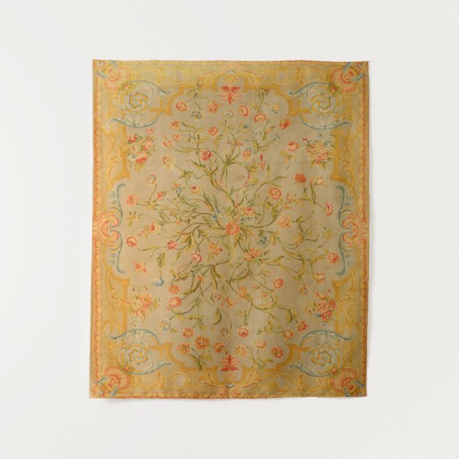 Tenture Floral Savonnerie Rose Tulip Verdure  (Devant)