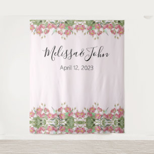 Tenture Flore rose pâle Rose Mariage arrière-plan