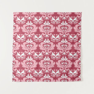Tenture Flore rouge : Beige pâle sans joint
