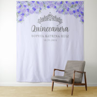 Flore violet Argent Quinceanera Fond photo