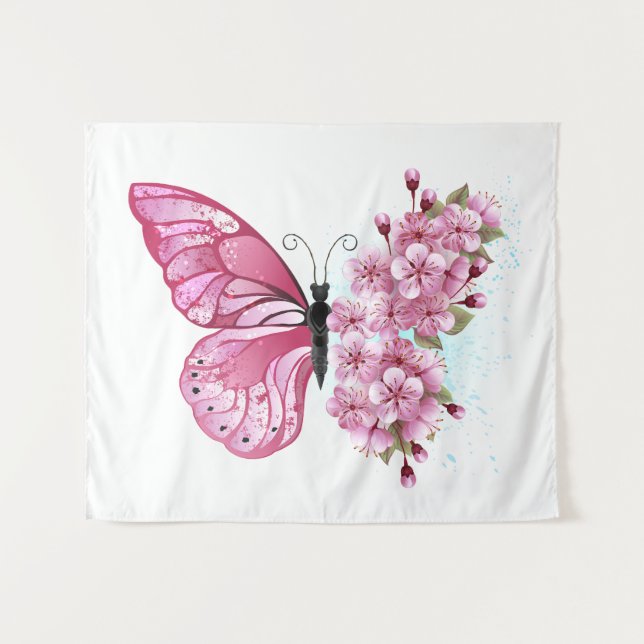 Tenture Flower Butterfly (Devant (Horizontal))