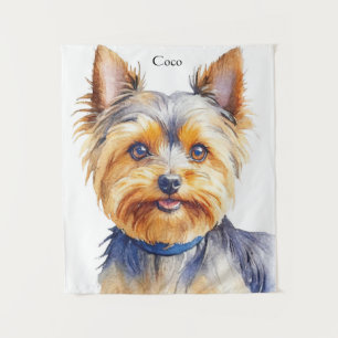 Tenture Fluffy Yorkshire Terrier Soft and Gentle Dog Art